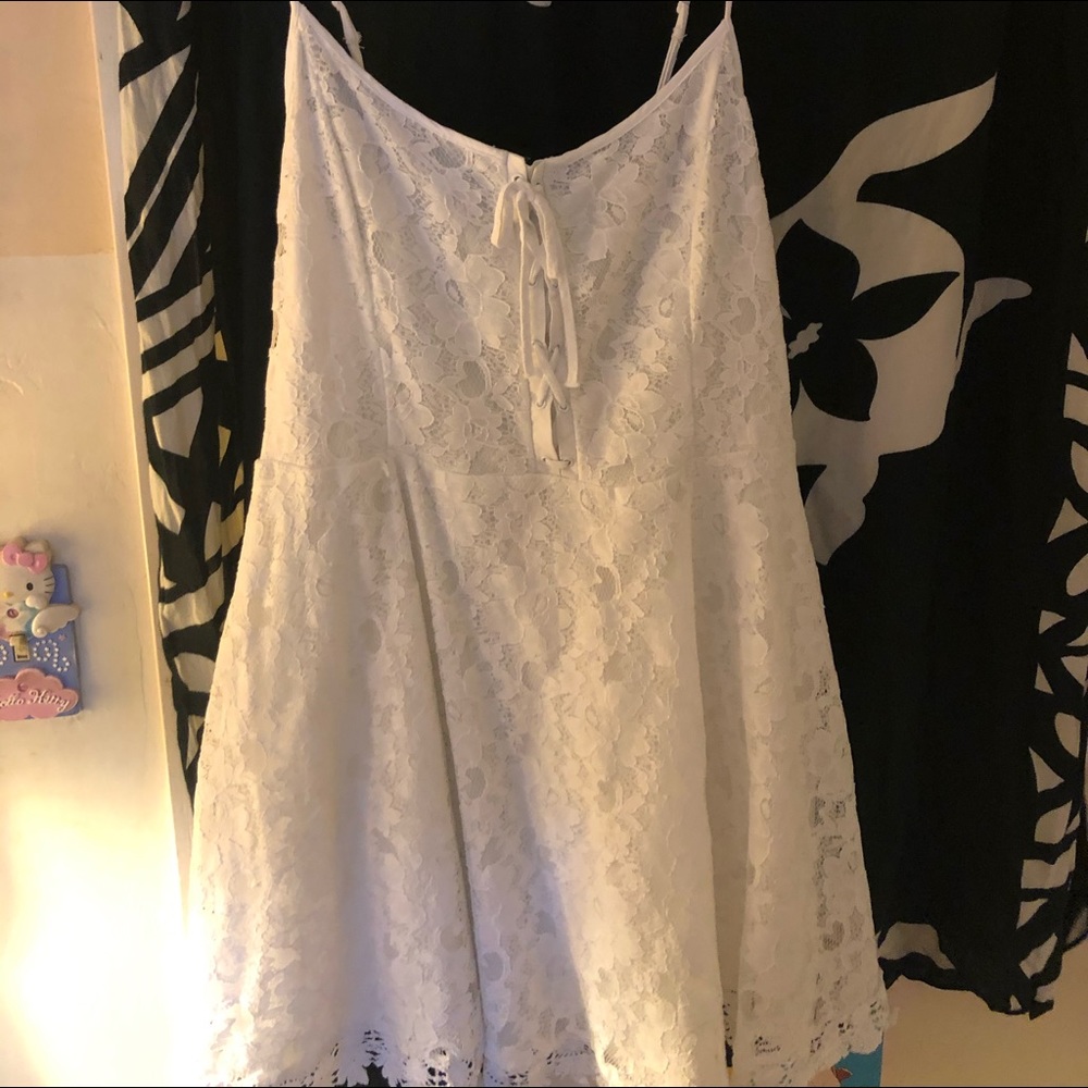 White lace dress with spaghetti straps